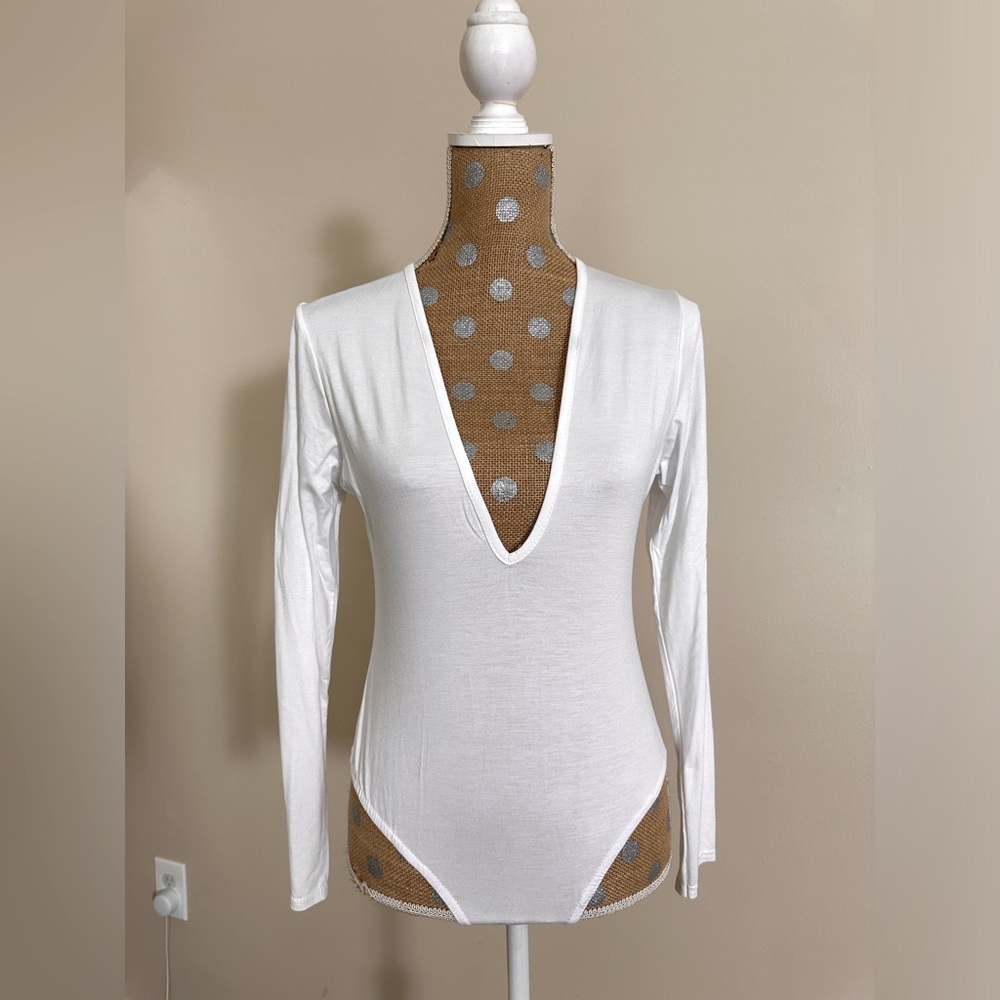 Missguided Long Sleeve Plunge Bodysuit